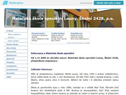 mateřská škola speciální louny