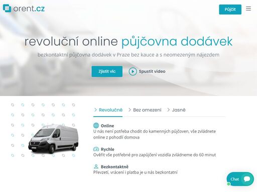 revoluční online půjčovna dodávek - bezkontaktní půjčovna dodávek v praze bez kauce a s neomezeným nájezdem