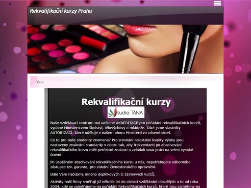 akreditované rekvalifikační kurzy praha, mělník,česká lípa - pedikúry, manikúry, kosmetiky a masáží, modeláž nehtů, tetování hennou, zdobení,kadeřnické kurzy, rekvalifikace.