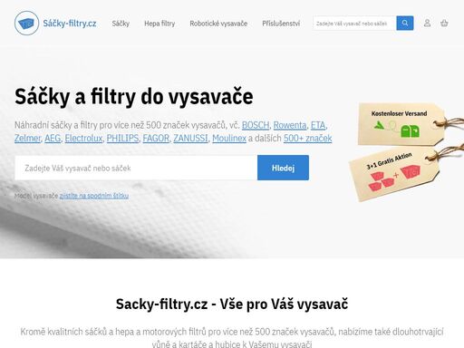u nás najdete velký výběr náhradních sáčků do vysavačů. kvalitní sáčky z netkané textilie pro 21000 modelů vysavačů pro ochranu vašeho zdraví.