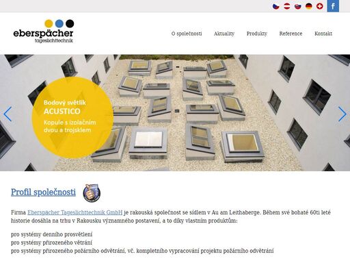 eberspächer tageslichttechnik s.r.o. - systémy denního prosvětlení, pro systémy přirozeného větrání a;systémy přirozeného požárního odvětrání
