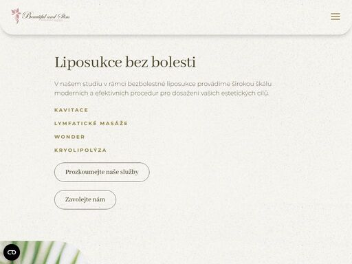 kavitační liposukce, výživové poradenství a kryolipolíza pro vaše bezbolestné hubnutí.