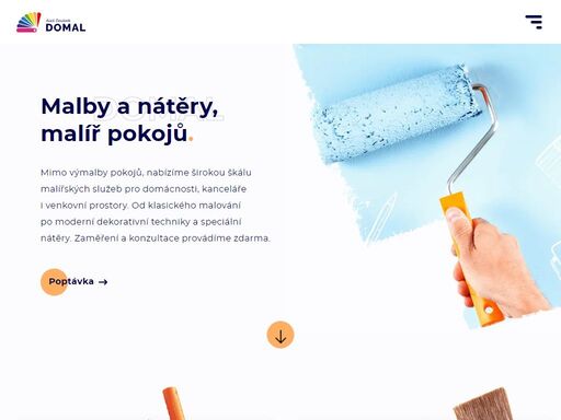 malířská a natěračská firma aleš doubek - domal z hradce králové - malíř z hradce králové  zabývající se malbou a nátěrem interierů a exteriérů, malíři pokojů