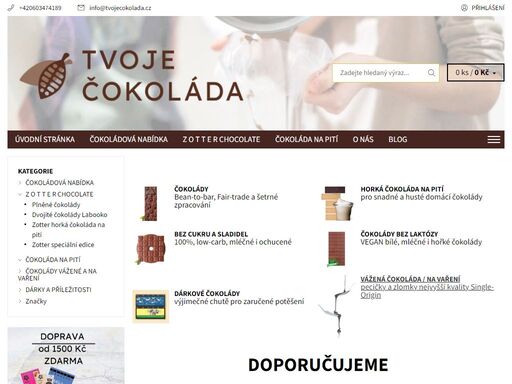tvoje čokoláda potěší tělo i mysl a její výrobou je podporován důstojný život farmářů i uchování budoucnosti kakaovníků.
opravdovost -  díky minimálnímu zpracování kakaových bobů.
chuť - díky tradičním recepturám i unikátním kombinacím.
kvalita - díky pečlivé práci a vášně našich čokolatiérů.