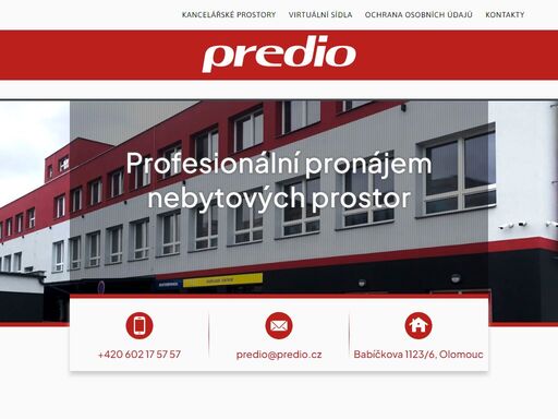 olomoucká společnost poskytující pronájem kanceláří a nebytových prostor.