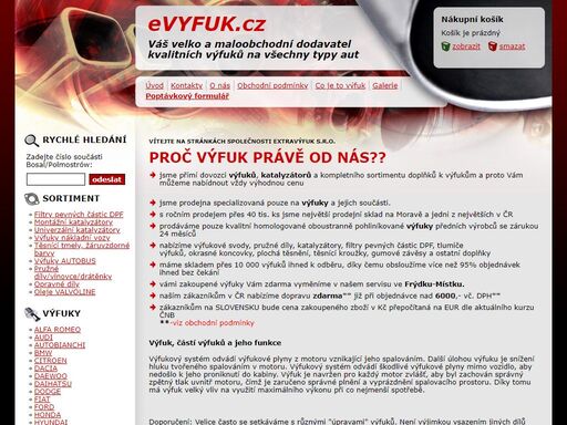 evyfuk.cz - váš velko a maloobchodní dodavatel kvalitních výfuků na všechny typy aut