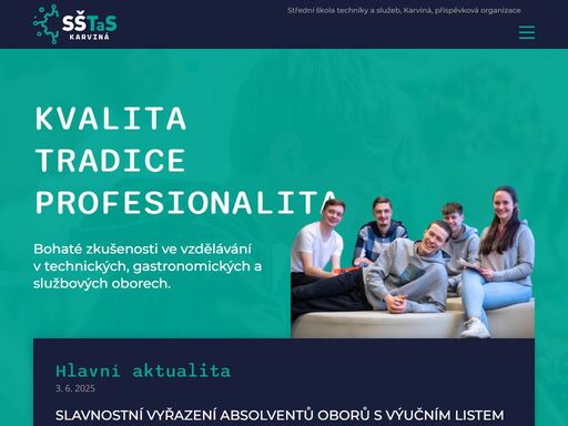 bohaté zkušenosti ve vzdělávání v technických, potravinářských i jiných oborech. sštas-karviná jedna z největších škol v regionu.