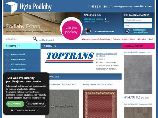prodej podlahovin a doplňků