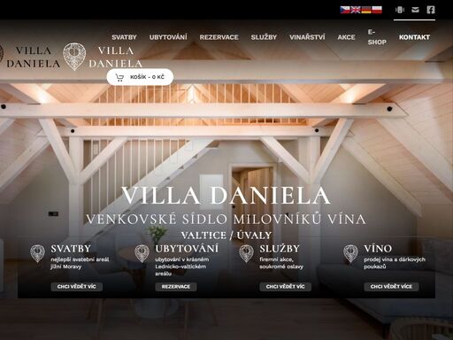 villa daniela valtice / úvaly - venkovské sídlo milovníků vína vám uspořádá svatby a firemní akce. k dispozici je také vinný sklep a penzion v rodinném stylu.