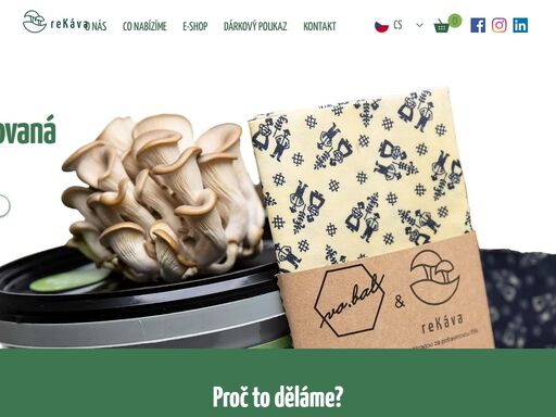 jsme rekáva. dáváme nový smysl kávové sedlině. kavárnám a organizacím poskytujeme svozovou službu kávové sedliny. jednotlivce a domácnosti učíme, jak na ní pěstovat hlívu ústřičnou.
