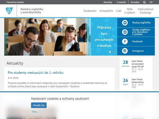 hlavní webové stránky filozofické fakulty univerzity palackého v olomouci