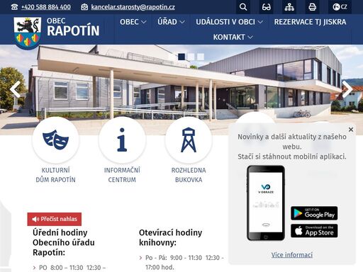 oficiální stránky obce rapotín