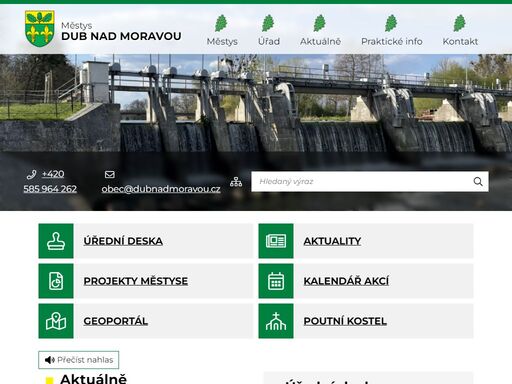 oficiální stránky městys dub nad moravou
