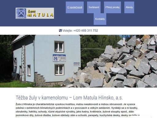těžba žuly v kamenolomu. žula z hlinska je charakteristická vysokou kvalitou, malou nasákovostí a nízkou obrusností.