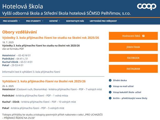 vyšší odborná škola a střední škola hotelová sčmsd pelhřimov, s.r.o.