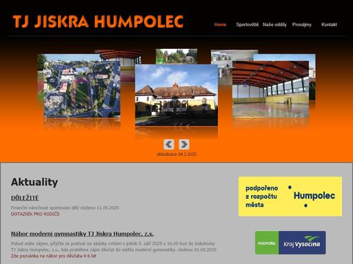 jiskra humpolec, sport, humpolec tj jiskra humpolec