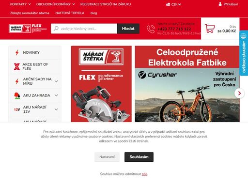 maximální kvalitu aku a síťového nářadí flex a infračervená naftová topidla hipers a elektrokola cyrusher fatbike nakoupíte online a v našem kamenném obchodě, zboží skladem, rychlá expedice objednávek, super ceny. nářadí flex je nářadí budoucnosti.