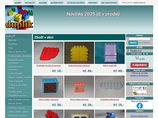 internetový obchod a bazar duplík.cz nabízí zajímavé a neobvyklé figurky a kostičky ke stavebnici lego duplo.
