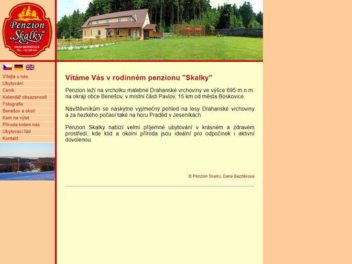 rodinný penzion skalky, benešov u  boskovic