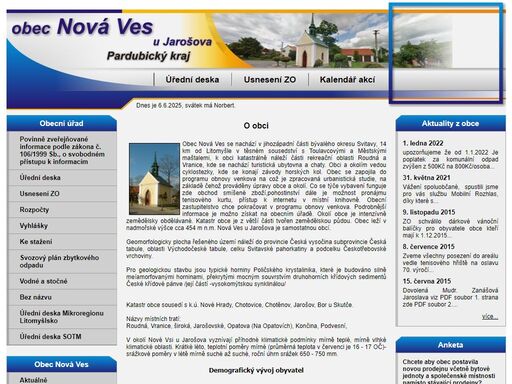 obec nová ves u jarošova