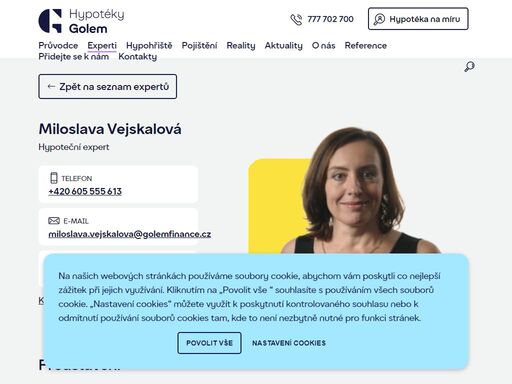 potřebujete pomoc s financováním nového bydlení? kontaktujte hypotečního experta miloslava vejskalová, tel. +420 605 555 613, který vám pomůže nejen s hypotékou.