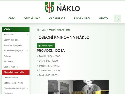 oficiální stránky obce náklo
