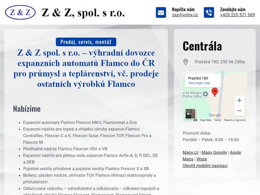 výhradní dovozce expanzních automatů flamco do české republiky pro průmysl a teplárenství, servis flamco