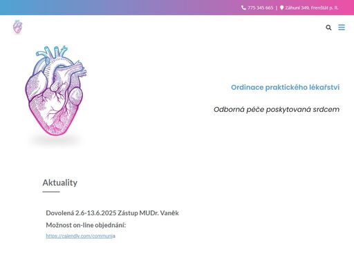 22-24.4.2024 kurz paliativní medicína pro praktické lékaře, sestra telefonicky dostupná, zástup mudr. kohoutová ludmila 1.5.2024 státní svátek 3.5.2024 dovolená bez zástupu8.5.2024 státní svátek možnost on-line objednání: https://calendly.com/communia