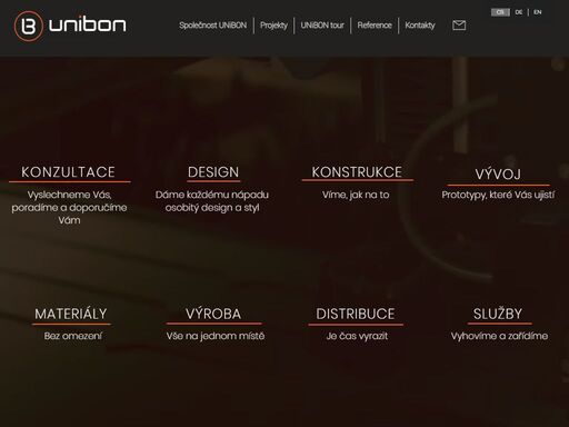 od roku 1994 se unibon specializuje na vysokou kvalitu výroby, kreativní a originální design, konstrukci a technologii všech interiérů prodejních a obchodních míst. navrhujeme, vyrábíme a dodáváme komplexní vybavení prodejních míst, showroomů, kanceláří, hotelů, shop in shop, p.o.p. / p.o.s. a to ze všech druhů materiálů a technologií. přinášíme vám tak největší benefit na trhu: jednoho dodavatele se schopností kompletní realizace vašeho záměru včetně logistiky, instalací a souvisejících služeb.