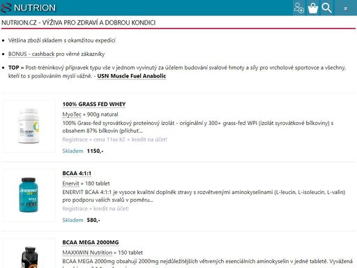 nutrion.cz - výživa pro zdraví a dobrou kondici. spalovače tuku, aminokyseliny, proteiny, diety, karnitin, doplňky výživy, kloubní výživa.