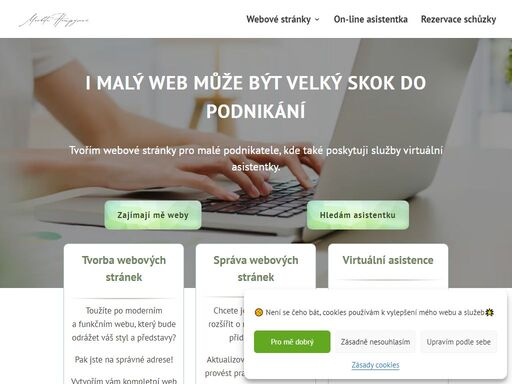 tvořím webové stránky, které dobře vypadají a ještě líp fungují. jako virtuální asistentka pomohu s agendou vašeho webu či e-shopu.
