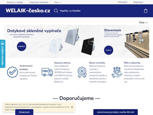 oficiální prodejce welaik. dotykové vypínače a skleněné zásuvky s chytrými funkcemi, snadnou instalací a moderním designem pro každý interiér.