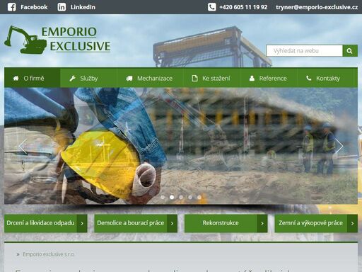 emporio exclusive spolehlivě provádí již od roku 2009 demolice, demontáže, zemní a výkopové práce, rekonstrukce a další stavební činnosti.