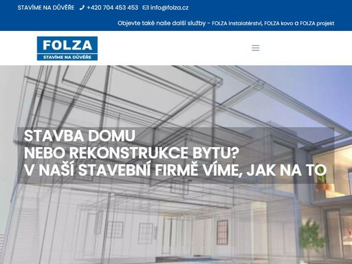 stavební firma folza – stavby domů, rekonstrukce bytů, koupelny, kuchyně, obklady i monolitické konstrukce – vše v řádném termínu. stavíme na důvěře!