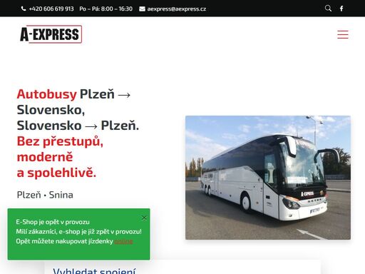 autobusy plzeň – slovensko, slovensko – plzeň, bez přestupů, spolehlivě, moderně