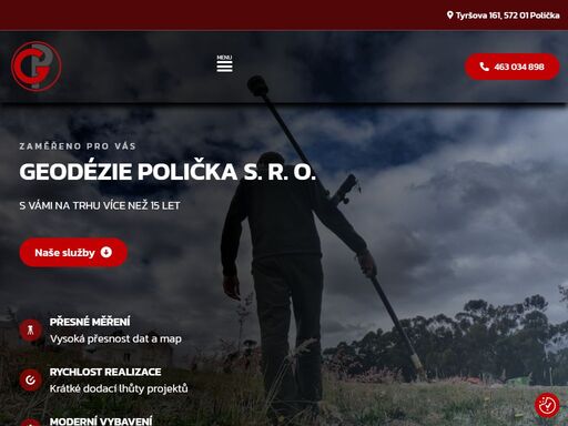 jsme zeměměřická firma z poličky působící převážně v pardubickém kraji, kraji vysočina a jihomoravském kraji.