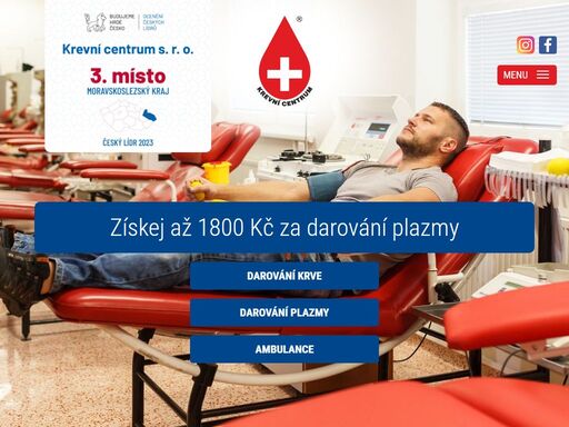 stránky krevního centra frýdek-místek, frýdlant nad ostravicí a havířov. odběr krve    a plazmy od dobrovolných dárců, provádění testů, laboratorní vyšetření. léčebné infúze a plazmaferézy.