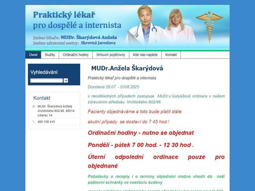 mudr. anžela škarýdová - praktický lékař pro dospělé a internista liberec a hrádek nad nisou
angela-ordinace.eu