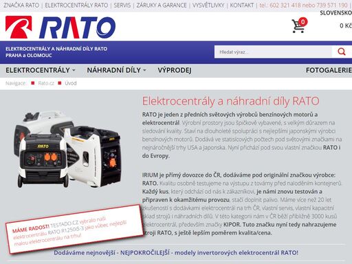 nabízíme elektrocentrály a náhradní díly značky rato. prodej a servis rato pro celu čr v praze a olomouci.
