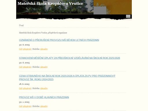 mateřská škola kropáčova vrutice