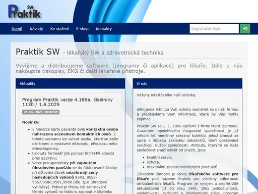vyvíjíme a distribuujeme software (programy či aplikace) pro lékaře. dále u nás nakoupíte tiskopisy, ekg či další lékařské přístroje.