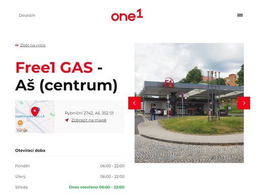 síť 33 čerpacích stanic one1 na česko-německých hranicích v západních a severních čechách.