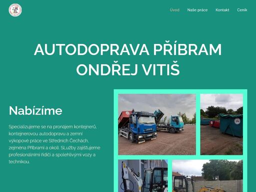 autodoprava příbram ondřej vitiš kontejnery bagr skládka