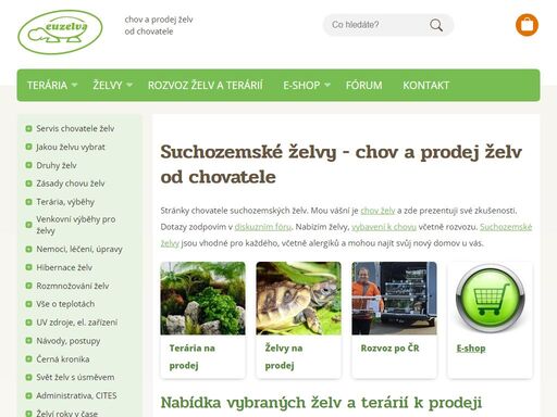 želvy na prodej od chovatele suchozemských želv. rozvoz a prodej želv, terárií a kompletního vybavení k chovu želv. fanklub chovatelů želv, e-shop, rady, servis.