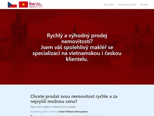 prodej nemovitostí bez stresu a s maximálním ziskem. spolehlivý realitní makléř pro českou i vietnamskou klientelu. získejte nejlepší cenu!