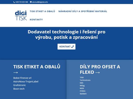 dodavatel technologie i řešení pro výrobu, potisk a zpracování v oborech, samolepící etikety, flexibilní obaly, novinový rotační tisk i digitisk, s.r.o.