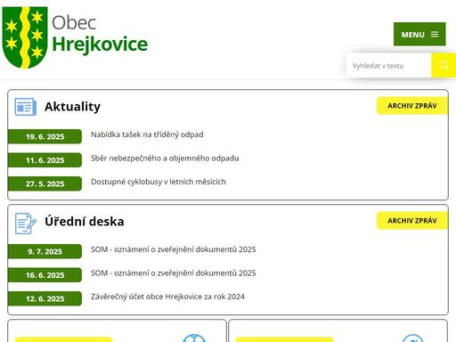 stránky jihočeské obce hrejkovice. informace o obci, kulturní akce, události, úřední deska.