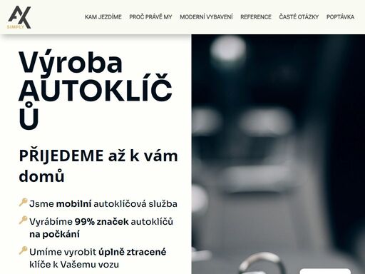 jsme mobilní autoklíčová služba. vyrábíme 99% značek autoklíčů. umíme vyrobit úplně ztracené klíče k vašemu vozu. zavolejte a my přijedeme.