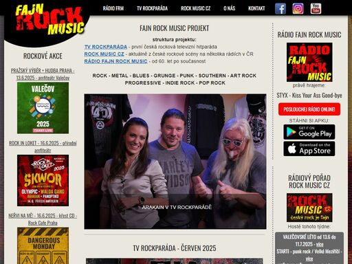 fajn rock music fajn rock music, rockový radio, rádiový pořad rock music a tv rockpárada: zahraniční a český rock od 60. let po nejžhavější novinky