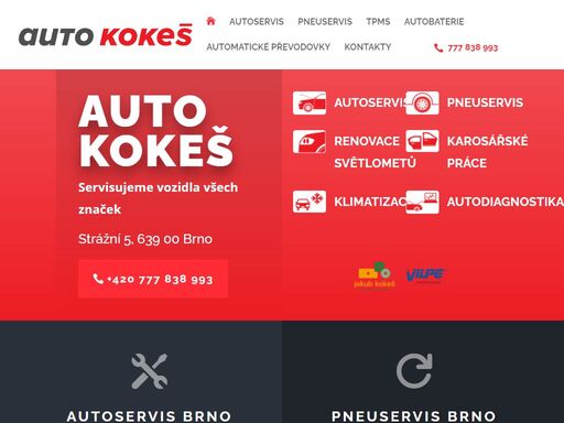 navštivte autoservis a pneuservis v brně. auto kokeš provádí servis a opravy vozidel všech značek. poskytuje služby pneuservisu i půjčování náhradních vozidel.